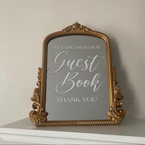 Gold Framed Mirror Guest Book Sign